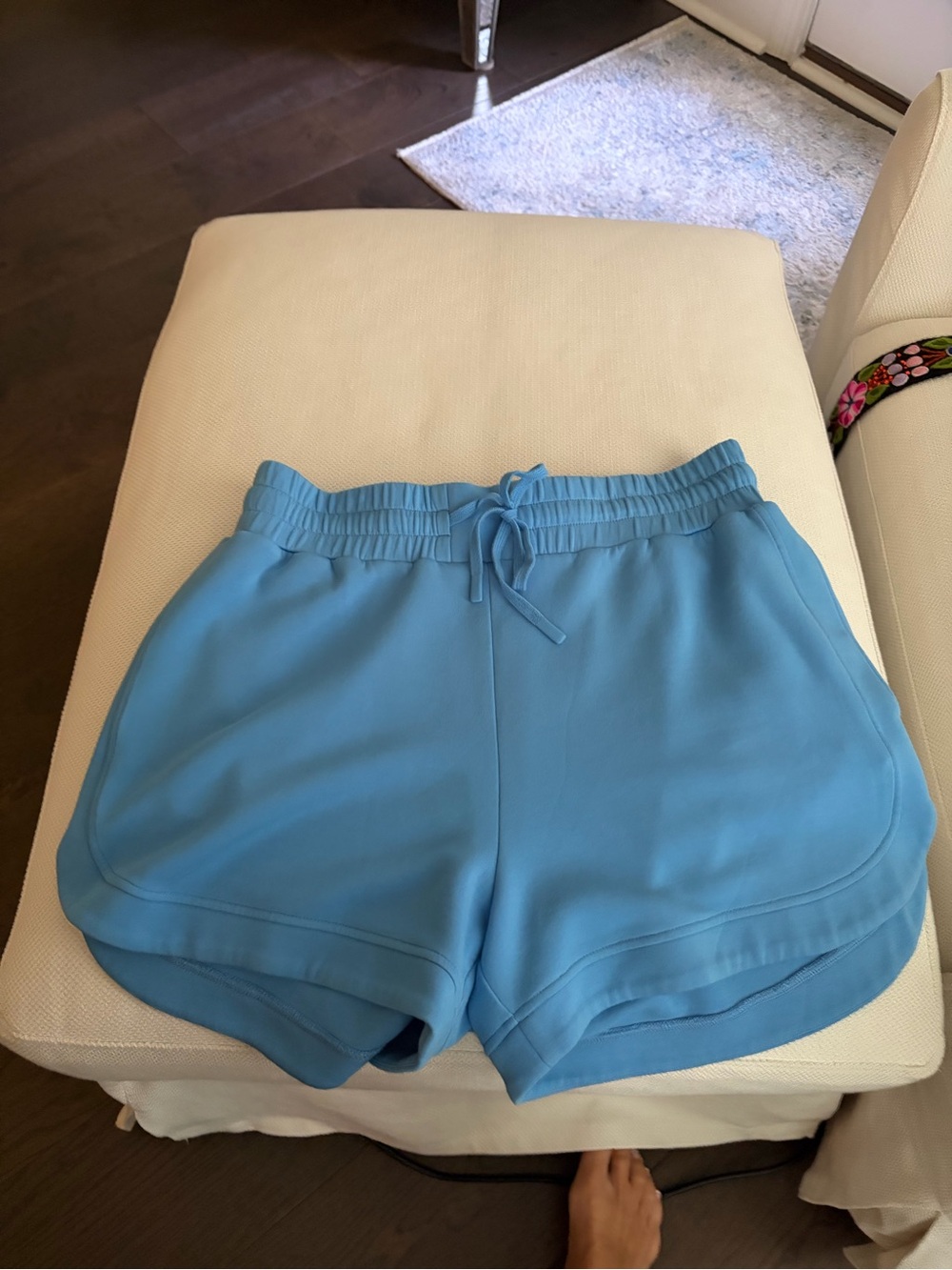 Varley Sky Blue Drawstring Athletic Shorts
